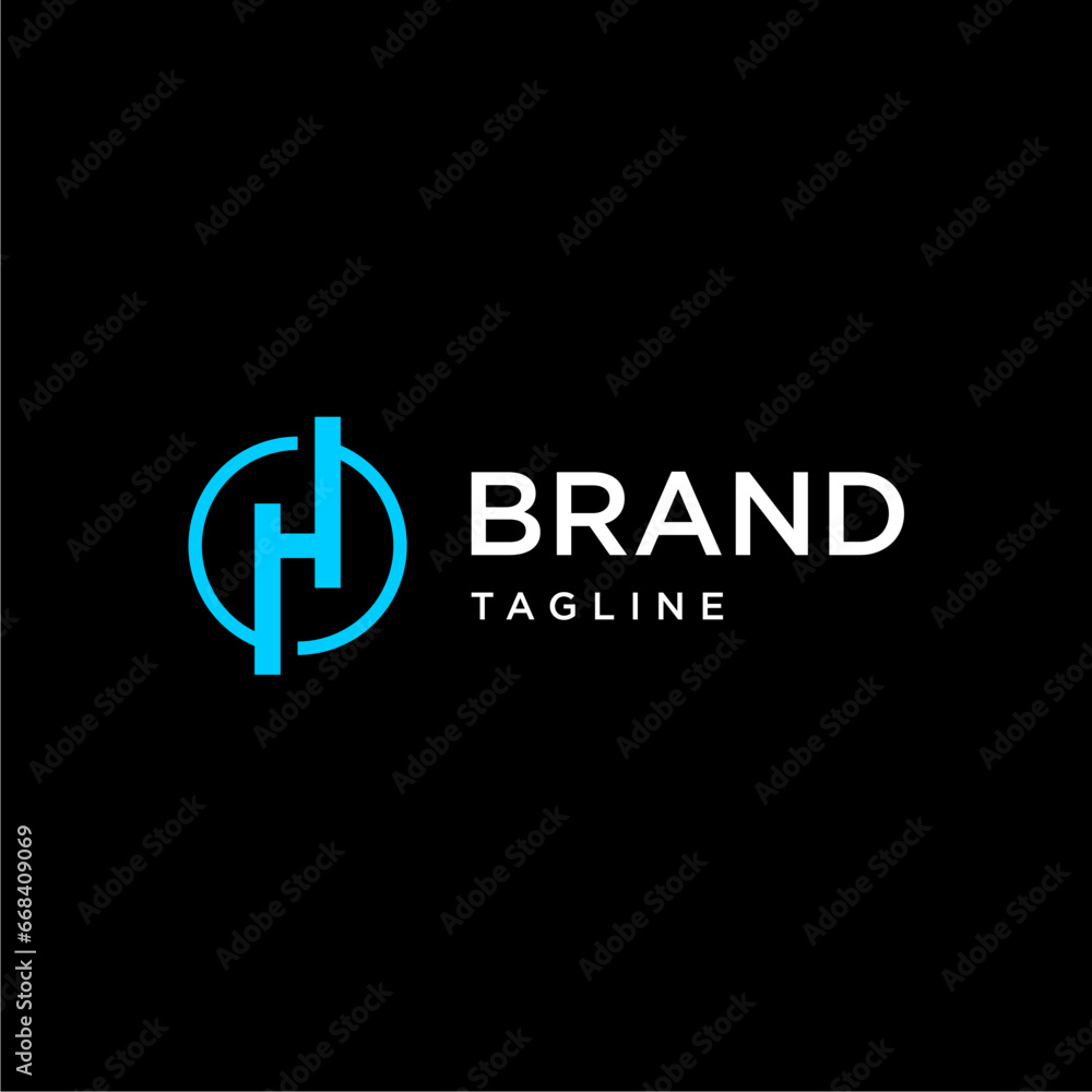 H With line circle vector logo design concept H With line circle vector logo design concept