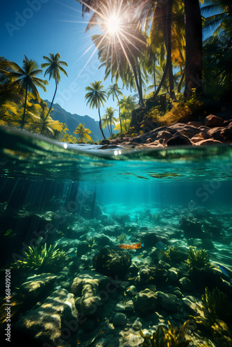 View of fish underwater in beautiful ocean waters with all its landscapes