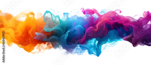 Panel kuchenny z motywem Colorful ink splashes acrylic colored smoke watercolor in water, Abstract background. Color explosion frame border elements for design, isolated on white and transparent background