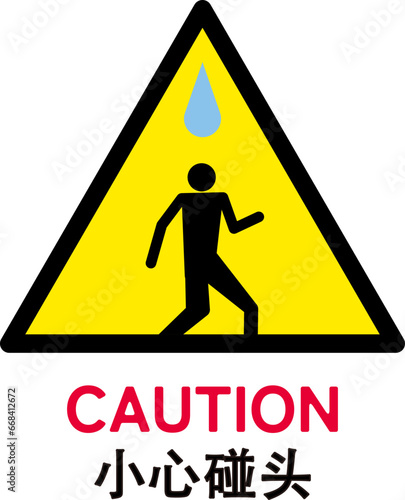 雨漏り・雨漏れ・水漏れ・頭上注意の標識のアイコンセット