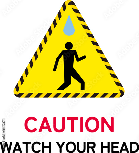 雨漏り・雨漏れ・水漏れ・頭上注意の標識のアイコンセット