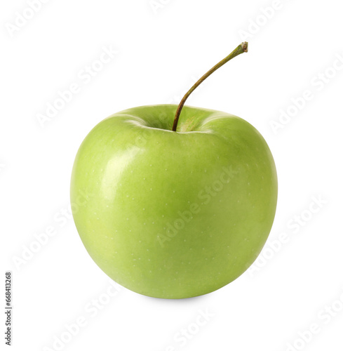 One ripe green apple isolated on white