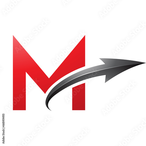 Wallpaper Mural Red and Black Uppercase Letter M Icon with a Glossy Arrow Torontodigital.ca
