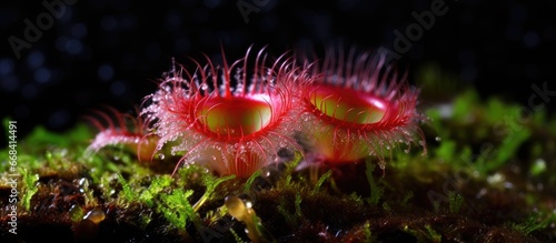 The Scented Sundew is a tuberous winter growing plant with red tipped glandular hairs