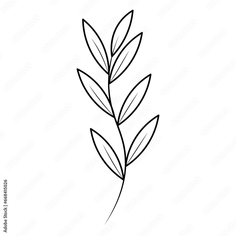 Leaf Line Illustration Leaf Line Illustration