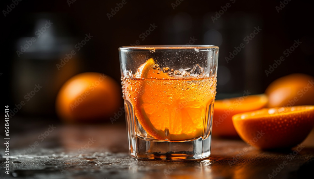 Freshness in a glass, ice cold drink quenches summer heat generated by AI Freshness in a glass, ice cold drink quenches summer heat generated by AI
