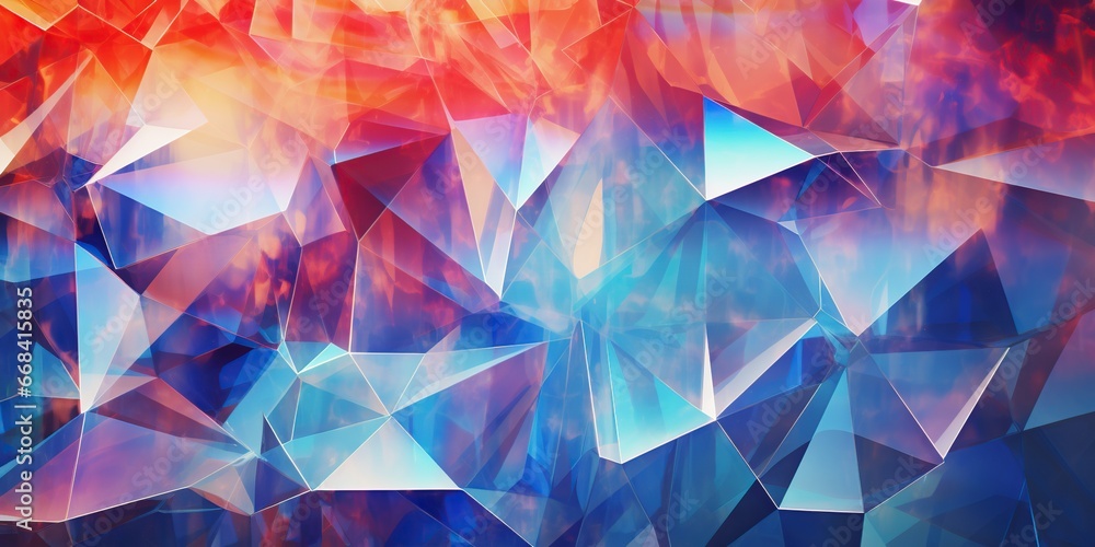 Crystal Prism Mirage: An abstract representation featuring crystal prisms refracting light into a mesmerizing array of colors, creating a kaleidoscope of shapes and hues, radiating elegance and mystiq Crystal Prism Mirage: An abstract representation featuring crystal prisms refracting light into a mesmerizing array of colors, creating a kaleidoscope of shapes and hues, radiating elegance and mystiq