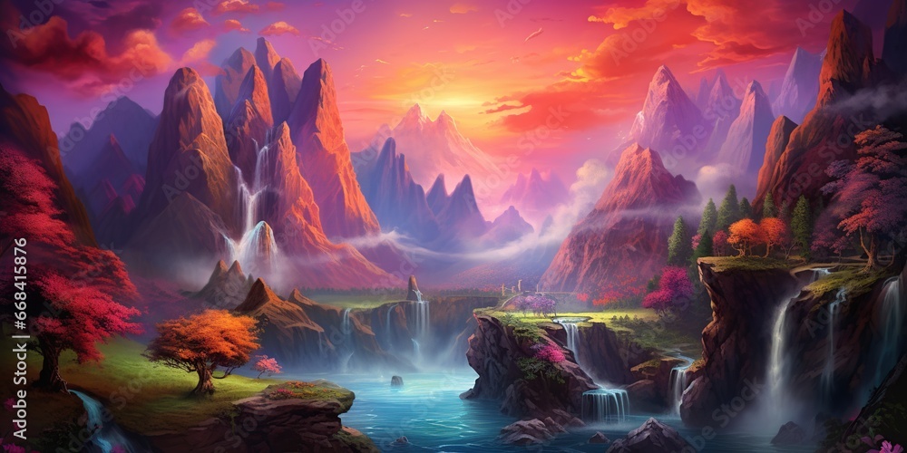 Epic Fantasy Landscape: An awe-inspiring abstract landscape that ...