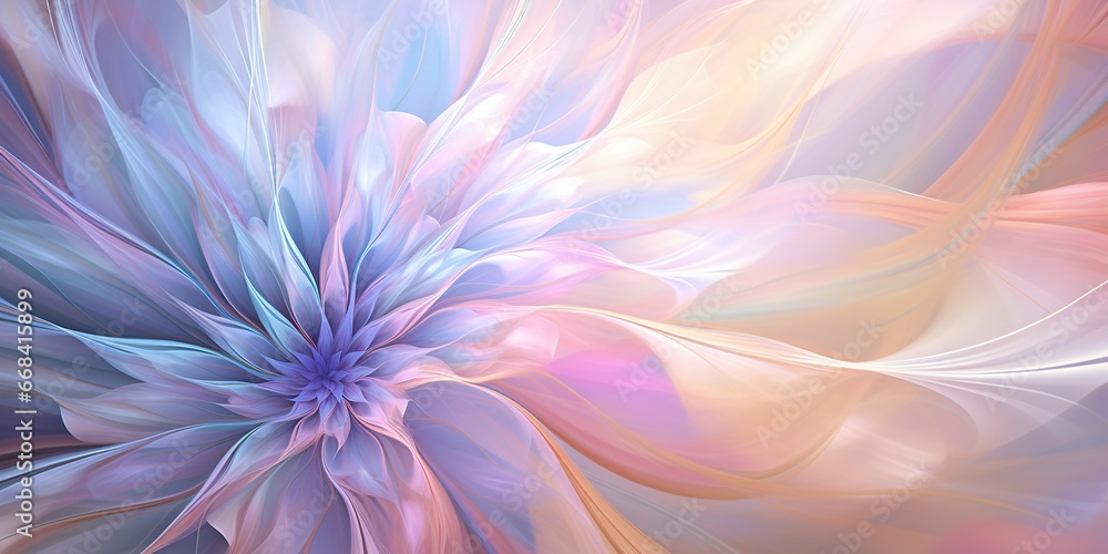 Ethereal Fractal Blossom: An intricate fractal pattern resembling the delicate petals of a blossoming flower, featuring a symphony of pastel and metallic colors, imparting a sense of otherworldly Ethereal Fractal Blossom: An intricate fractal pattern resembling the delicate petals of a blossoming flower, featuring a symphony of pastel and metallic colors, imparting a sense of otherworldly