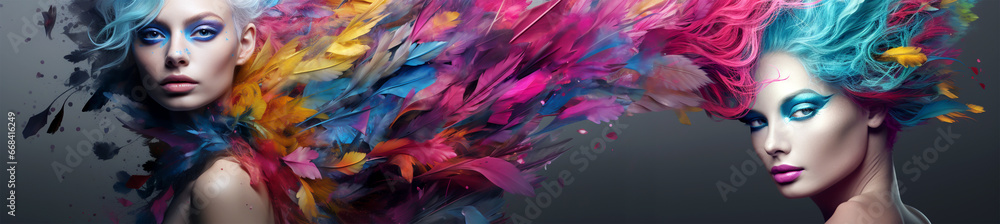 WOMAN IN COLORFUL FEATHERS. legal AI WOMAN IN COLORFUL FEATHERS. legal AI