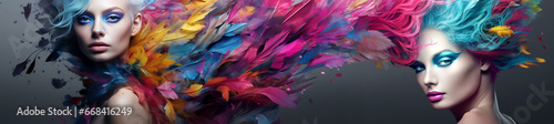 WOMAN IN COLORFUL FEATHERS. legal AI