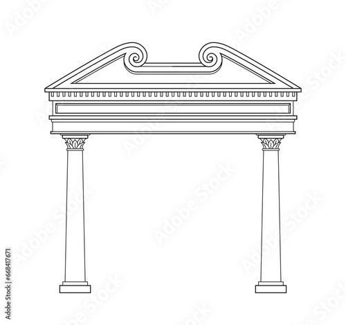 Slika na platnu Ancient pediment line concept
