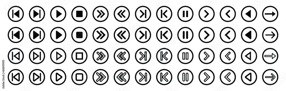 arrows represent play record pause rewind replay stop on off forward fast forward fast rewind audio video player symbol round border arrows represent play record pause rewind replay stop on off forward fast forward fast rewind audio video player symbol round border