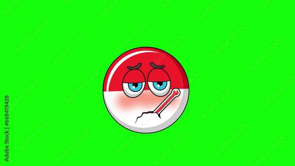 Fever animation of a flag of indonesia cartoon, with a thermometer
Fever animation of a flag of indonesia cartoon, with a thermometer