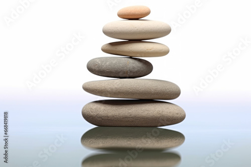 Zen is meditation for freeing the spirit and growing. Zen stones embody the laws of the universe and guide the soul to enlightenment. Preserve a global peaceful environment. mockup style.