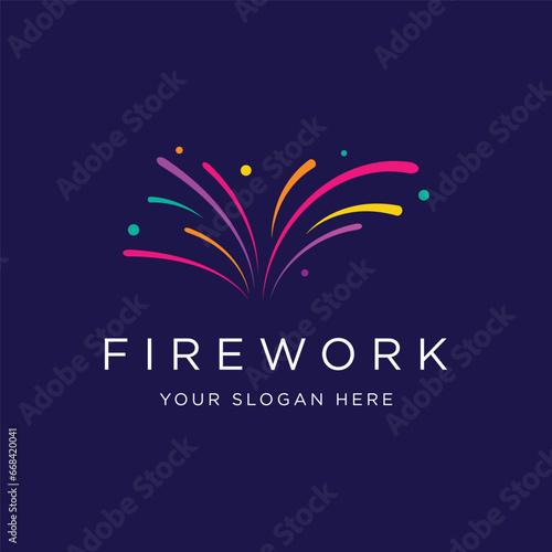 Creative colorful splash logo template design in modern style. Logo type for business, brand, celebration, fireworks, star.