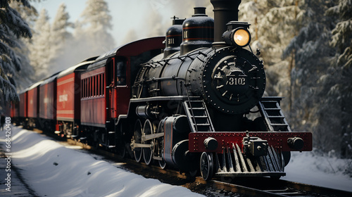a photo of steam train in the forest made with generative AI