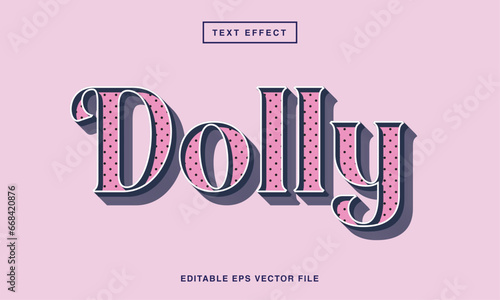 Editable Vector, Text Effect Dolly Theme Style