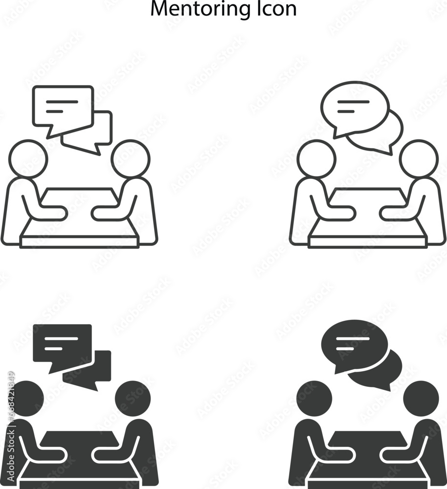 Business mentor help team partner. Creative Idea Concept of Mentor and Coaching. Modern Flat thin line icon designed vector illustration. Business mentor help team partner. Creative Idea Concept of Mentor and Coaching. Modern Flat thin line icon designed vector illustration.