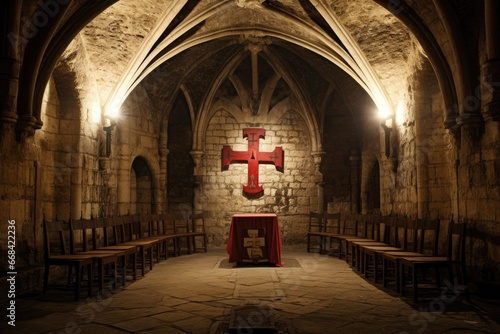 Secret underground Templar meeting chamber photo
