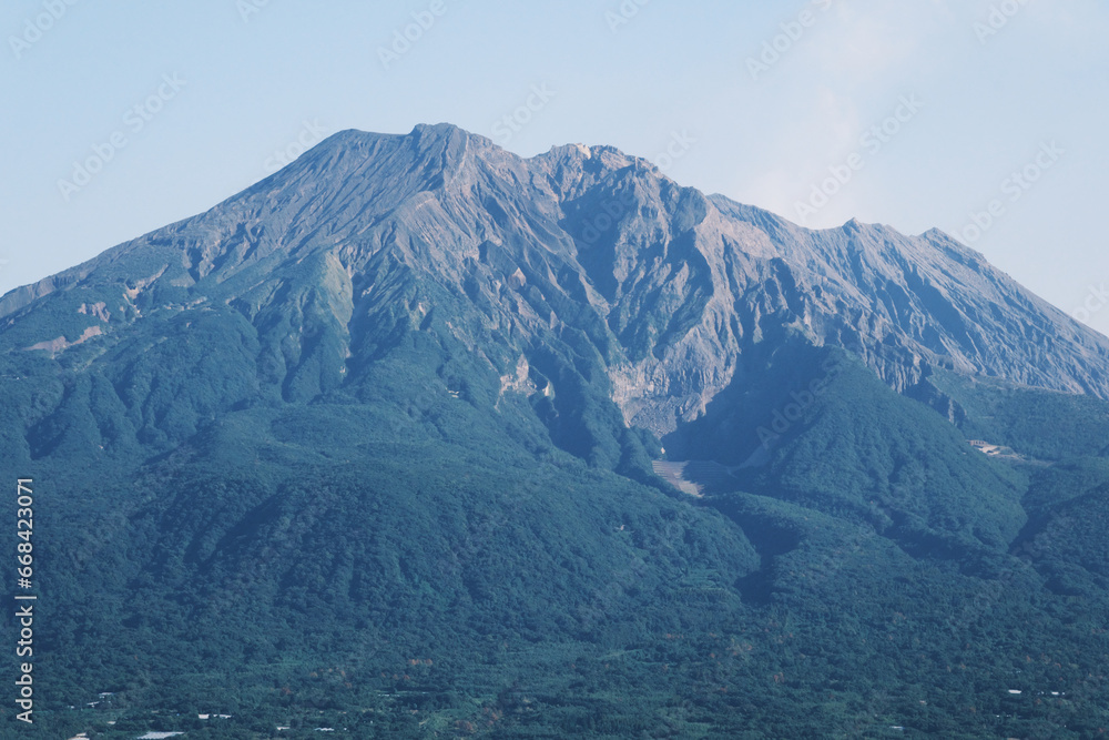Fototapeta premium 桜島のアップ自然風景