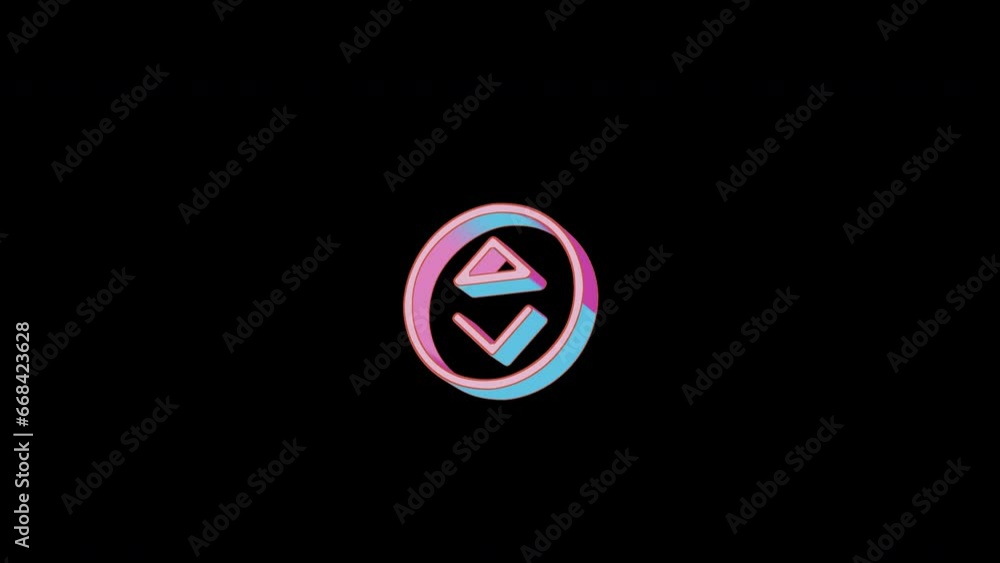 Bright sort circle up icon is jumping merrily. Retro style. Alpha channel black. Looped from frame 120 to 240, Alpha BW at the end Bright sort circle up icon is jumping merrily. Retro style. Alpha channel black. Looped from frame 120 to 240, Alpha BW at the end