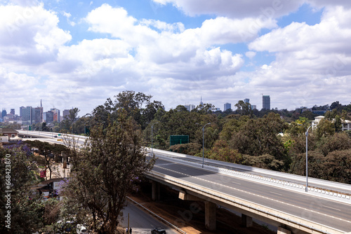 The Nairobi Expressway is a 27 kilometres toll road in Kenya, connecting Jomo Kenyatta International Airport to Nairobi's Westlands area, that has been constructed under a public-private partnership 