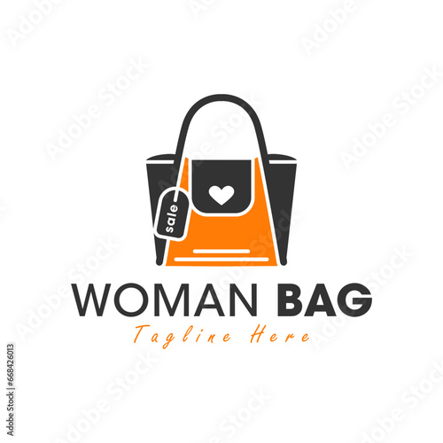 women bag vector illustration logo