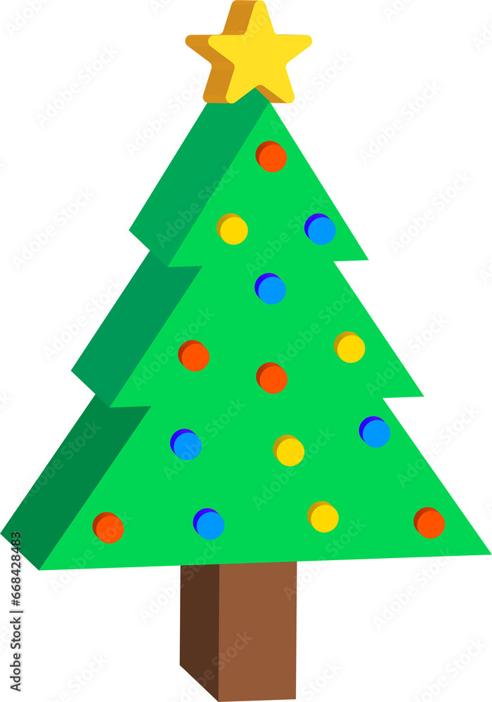 3d illustration of Christmas tree, Holiday element. 3d illustration of Christmas tree, Holiday element.