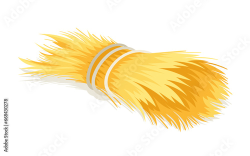 Haystack yellow concept. Agriculture and farming. Harvest and crop. Natural and organic product. Sticker for social networks. Cartoon flat vector illustration isdolated on white background