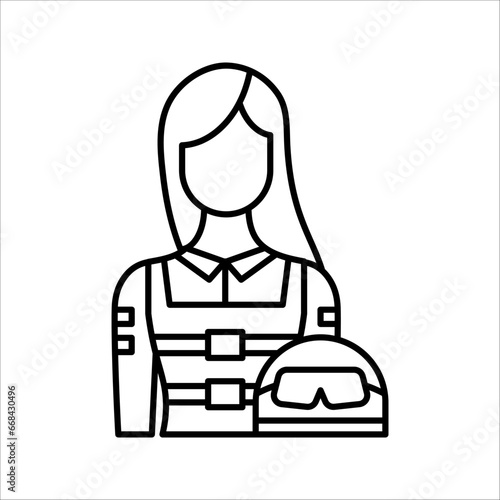 Military woman avatar icon vector illustration on white background photo