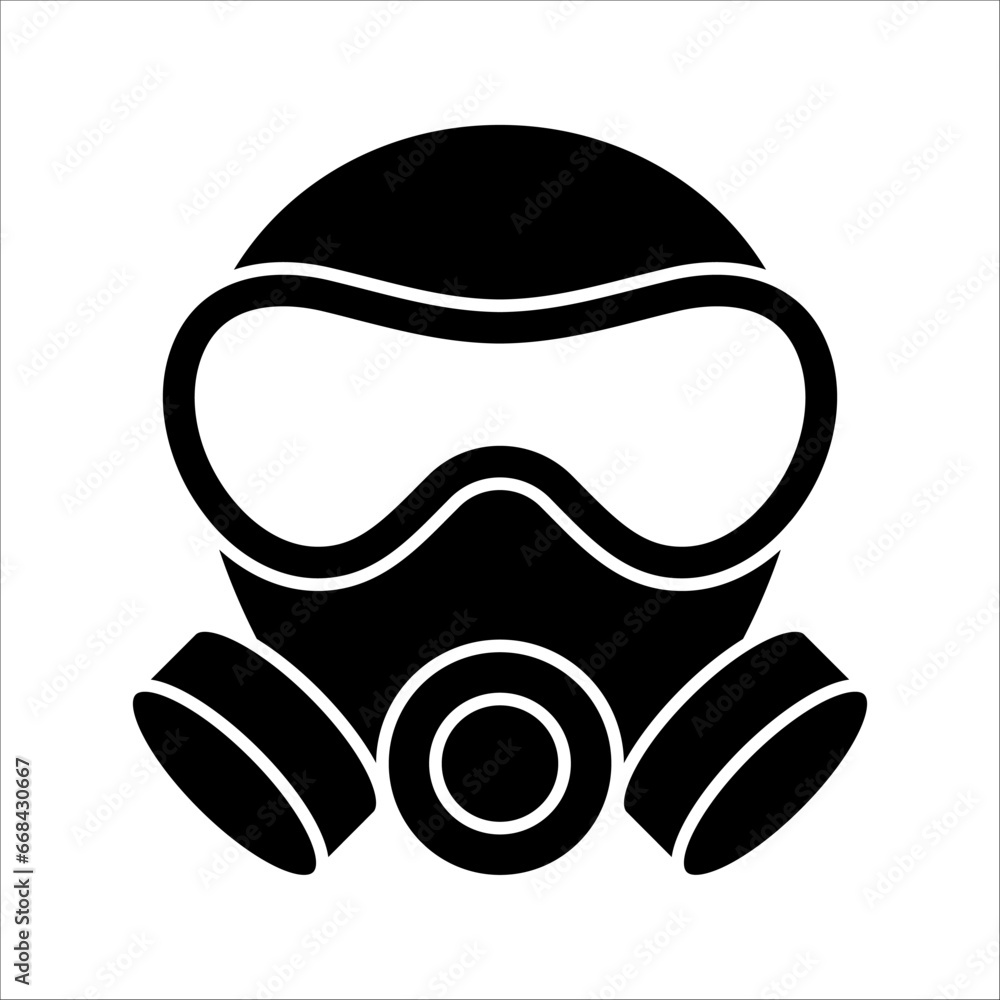 Gas mask, linear icon. Line with editable stroke vector illustration on white background Gas mask, linear icon. Line with editable stroke vector illustration on white background