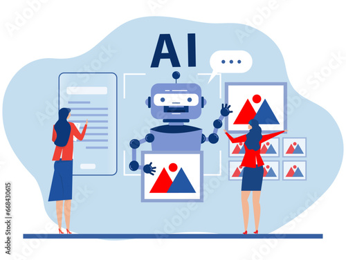 Business industry AI prompt engineer or AI chatbot to create a text or an image Prompt engineering of using artificial intelligence and photo processing