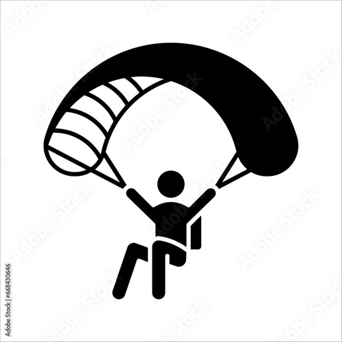 Military parachutists vector. Airborne forces soldier. For military concepts, infographics, icons design, vector illustration on white background