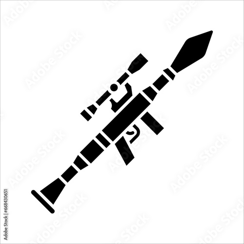 Obraz na płótnie Vector Rocket Launcher Outline Icon Design, Anti-tank rocket propelled grenade launcher - RPG 7