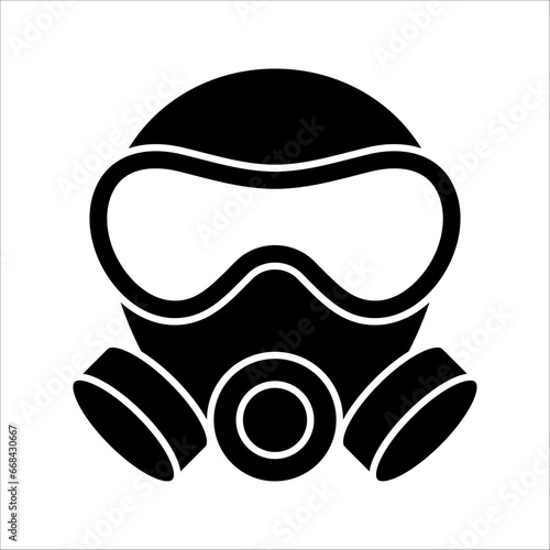 Gas mask, linear icon. Line with editable stroke vector illustration on white background