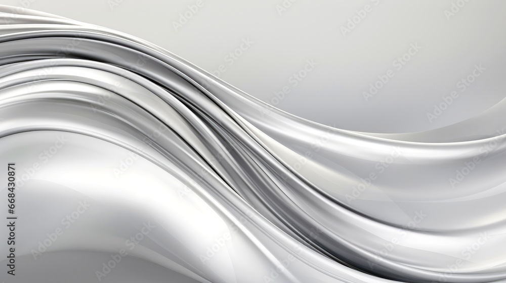 Fototapeta premium Close up of silver silk background, Abstract white cloth fabric wave