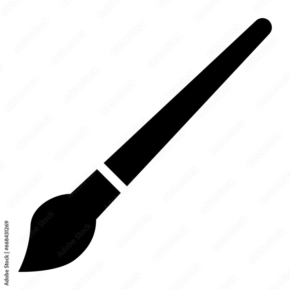 Paintbrush black solid glyph icon