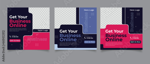 Creative business marketing banner for social media post template