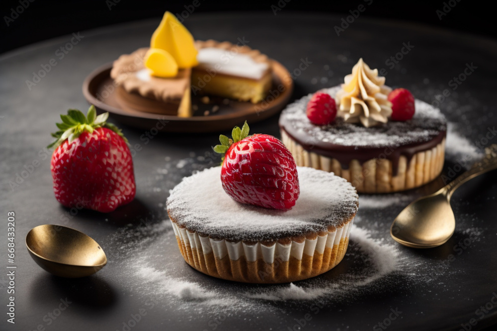 chocolate cupcake with frosting and cherry