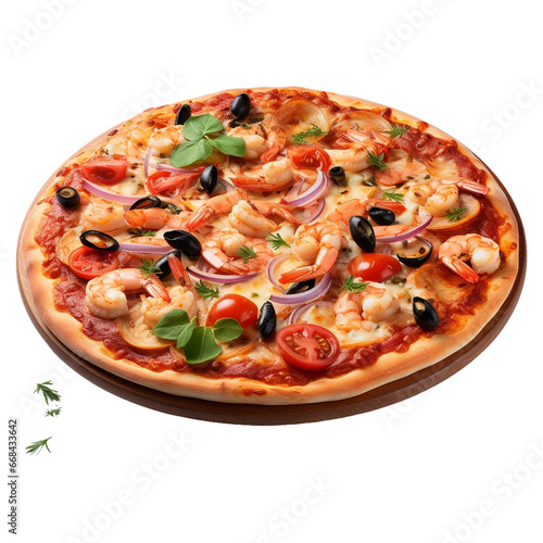 isolated pizza with varies spices