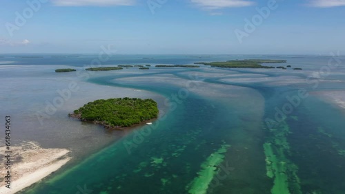 Wallpaper Mural Aerial panoramic view of group of small islands and islets with mangroves. Clear turquoise shallow water. Florida Keys, USA Torontodigital.ca