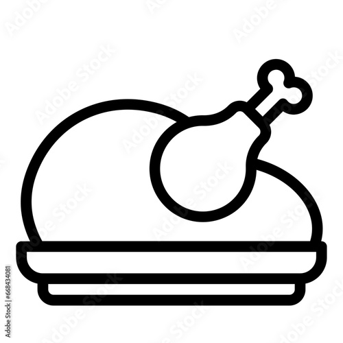 Turkey black outline icon