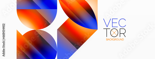 Serene gradient template. Circles and triangles mingle in minimalist perfection. Gentle fusion of forms and hues creates balanced yet captivating backdrop, embodying modern sophistication