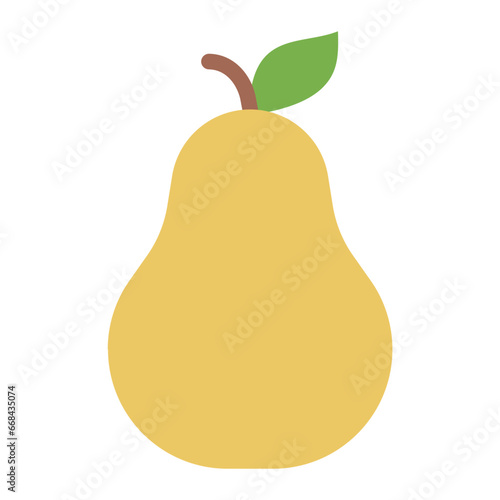 Pear color flat icon