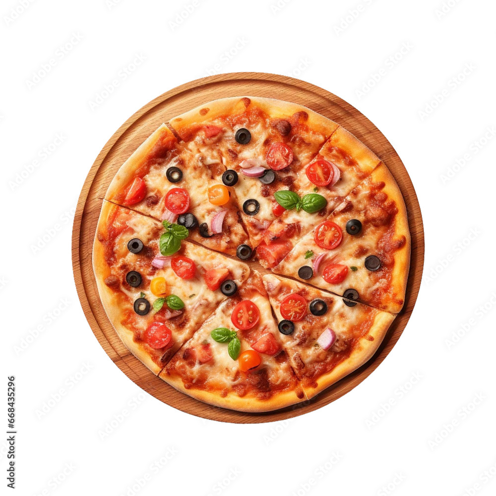 isolated pizza with varies species