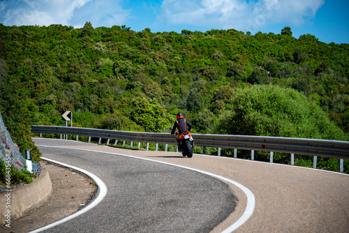 Winding Mountain Road SS126 - Sardinia - Italy photo