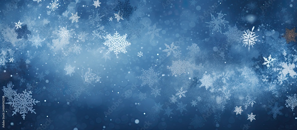 Snowflake filled blue winter backdrop for your creative projects