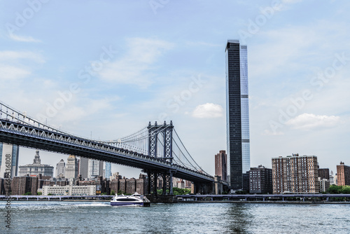 New York City, USA - May 12, 2023: manhattan bridge in new york. architecture of historic bridge in manhattan © be free