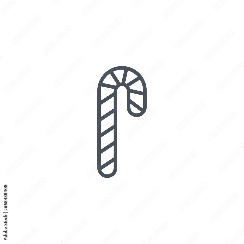 Vector sign of the candy cane symbol isolated on a white background. icon color editable. Vector sign of the candy cane symbol isolated on a white background. icon color editable.